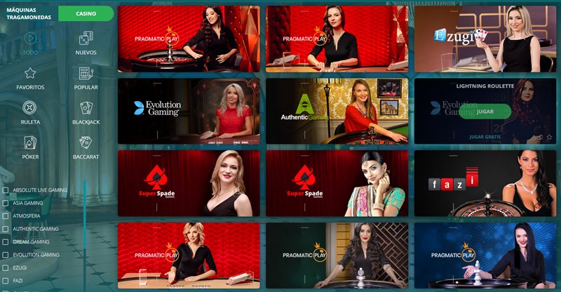 Más opciones de apuestas