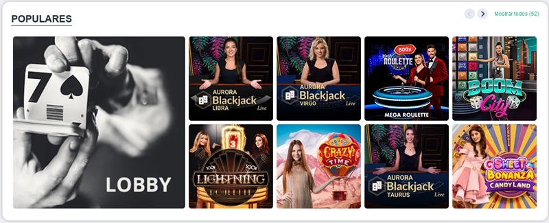 Ejemplo de juegos de azar disponibles en Ivibet