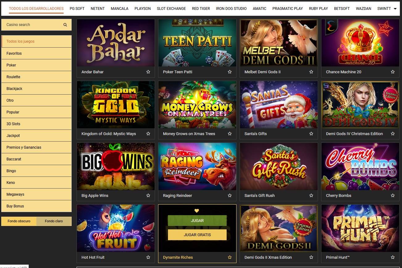 Resumen de todos los juegos de casino disponibles