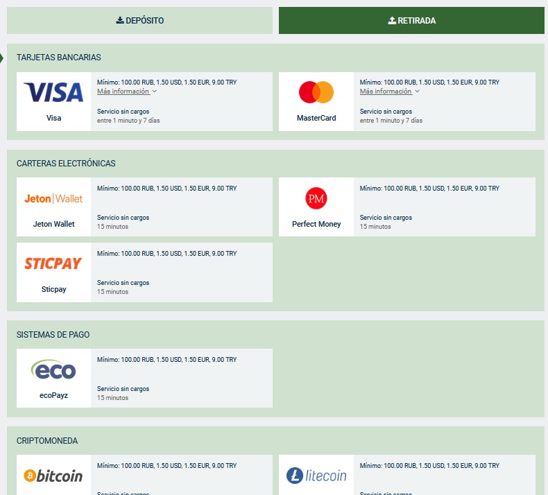 Los medios de retirada propuestos